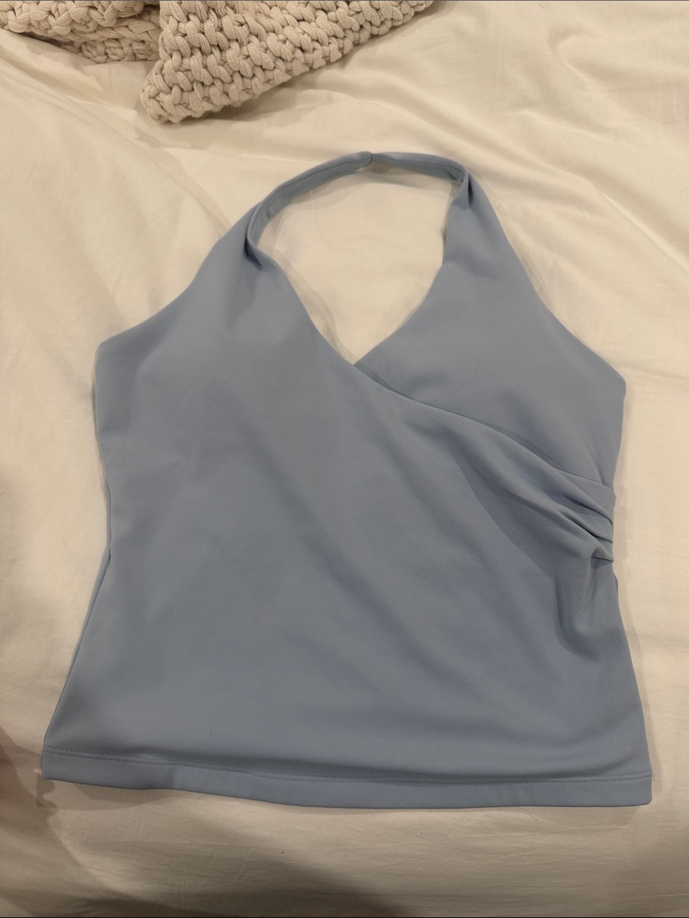 Light Blue Halter Crossover Women's Camisole